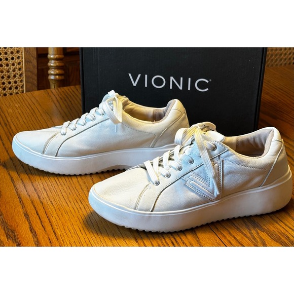 Vionic Shoes - Vionic 8.5M White Women's Casual Leather Sneakers